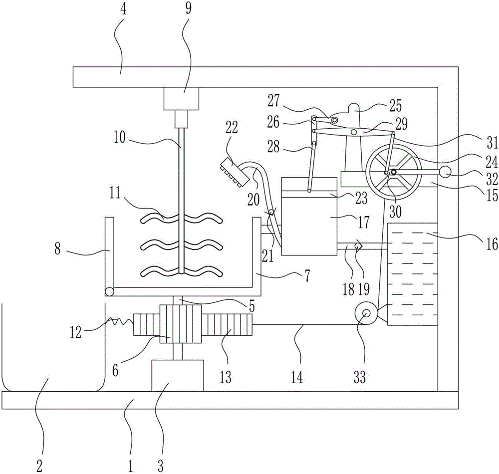 Arm exercise type feed stirring device for animal husbandry