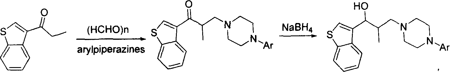 Aryl piperazine modified benzo [b] thiophene compounds and their preparation method and use