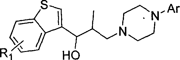 Aryl piperazine modified benzo [b] thiophene compounds and their preparation method and use