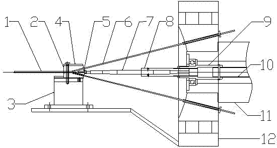 Device used for producing flat transposed aluminium conductor and provided with transposition device