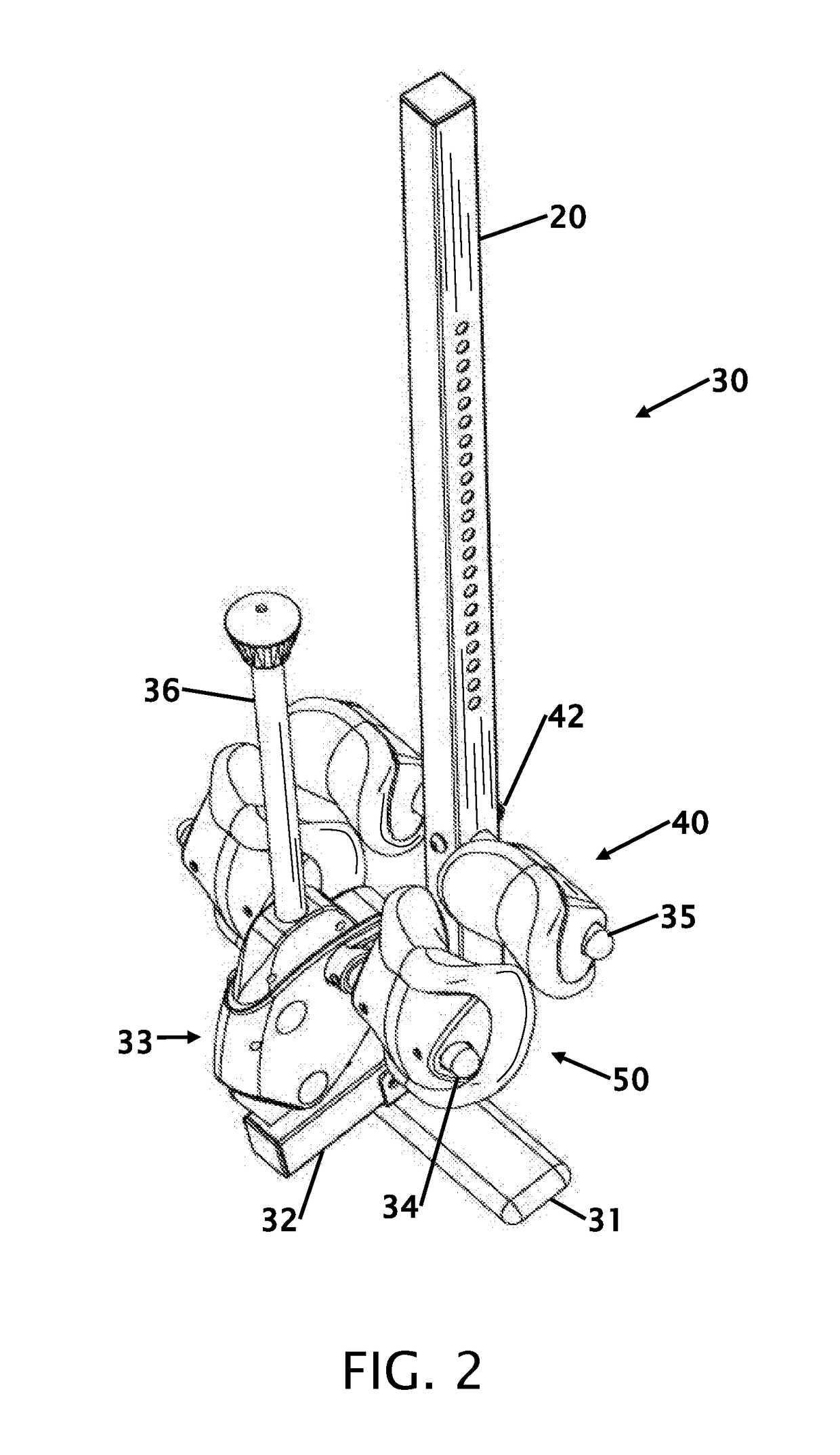 Gas cushion ankle holder for an inversion table