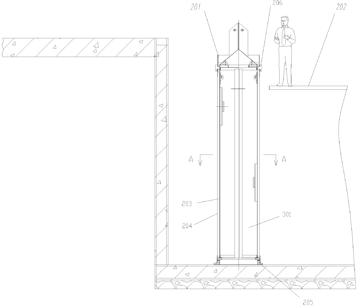 Vertical machining device and method for small-caliber PCCP