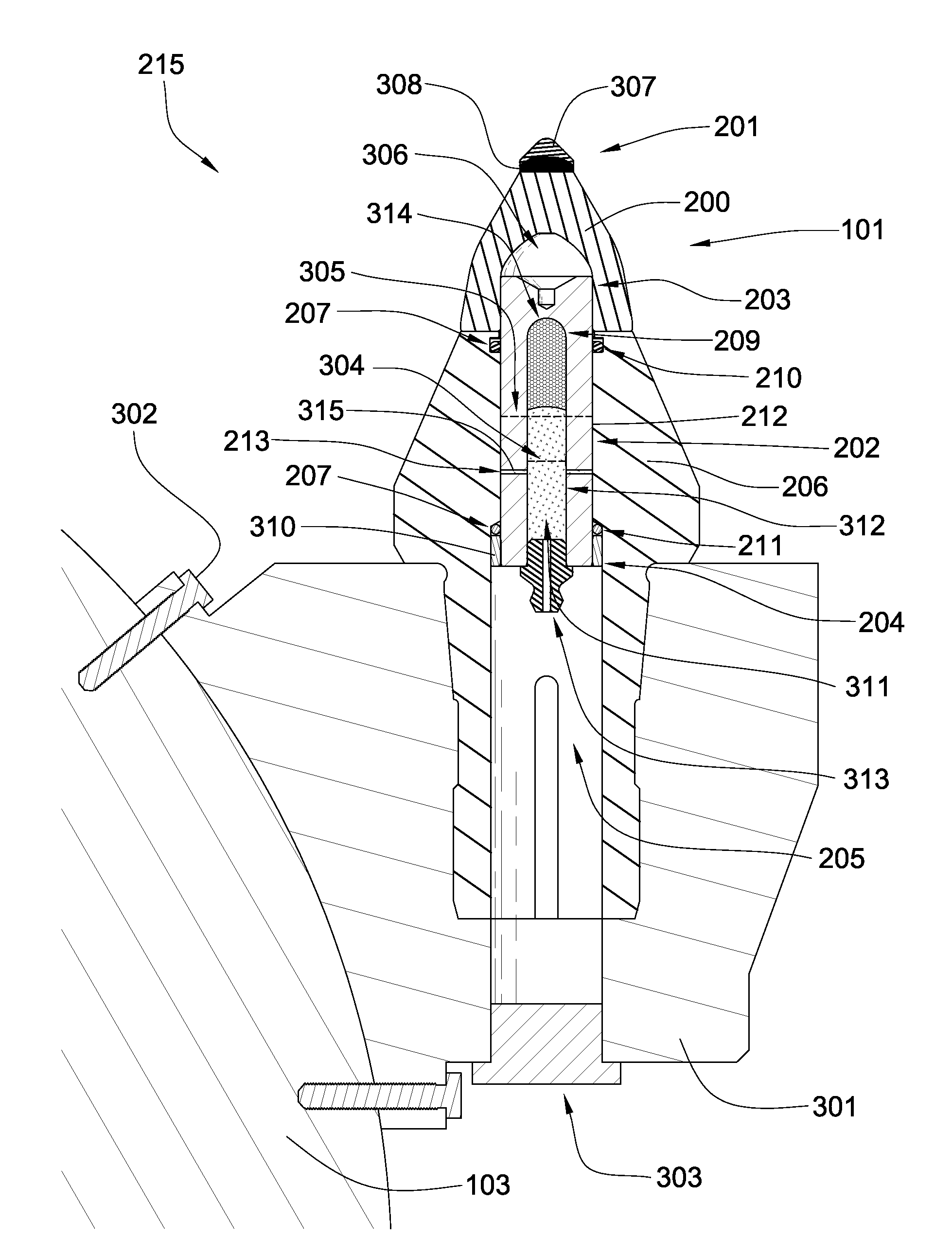 Hollow pick shank