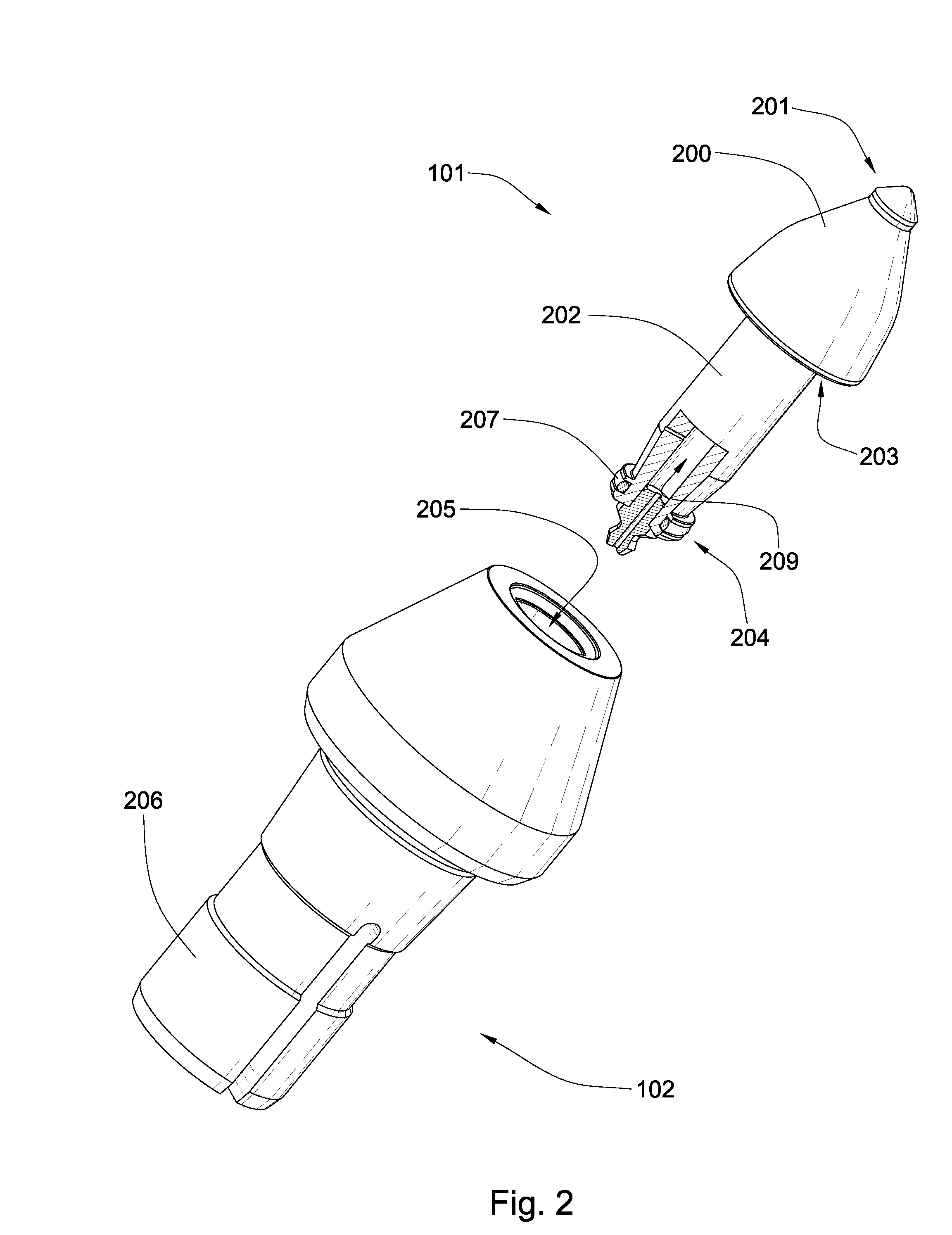 Hollow pick shank