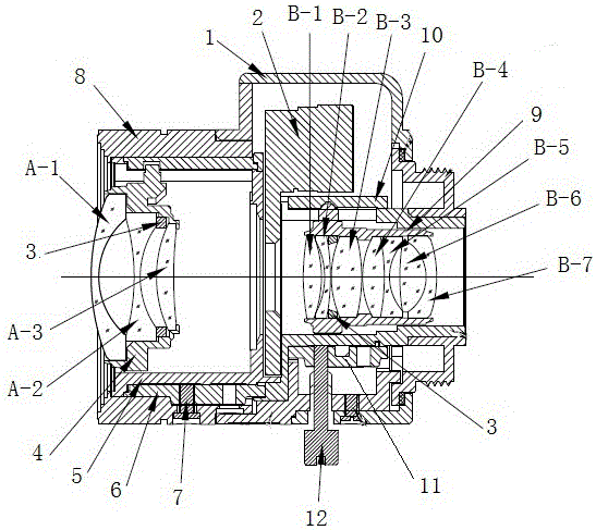 Large-target-surface and high-resolution day and night lens and use method thereof