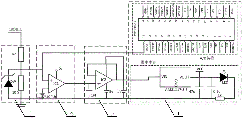 Substation cable lightning strike interference detecting device and method