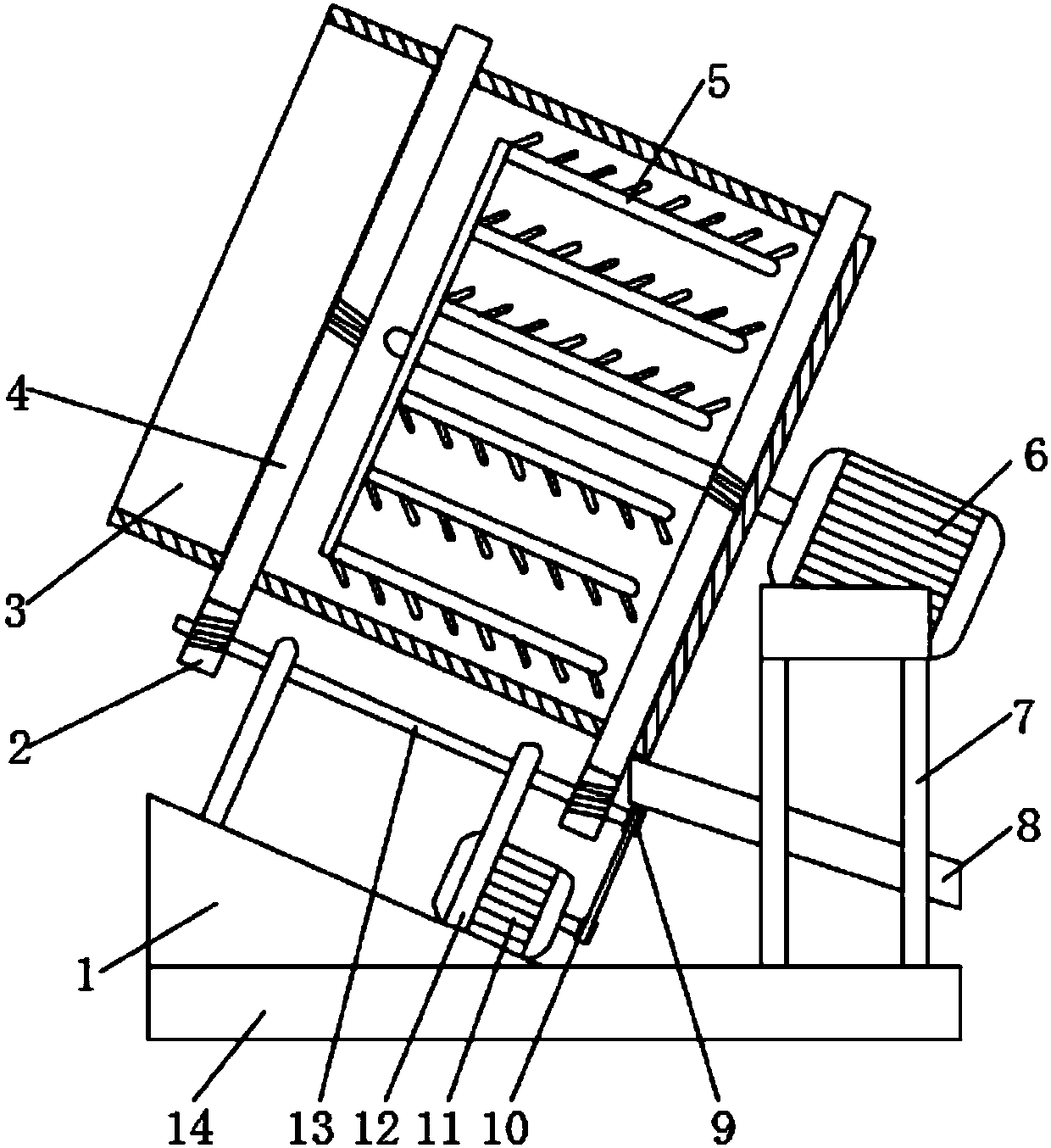 Biomass fertilizer material mixing device