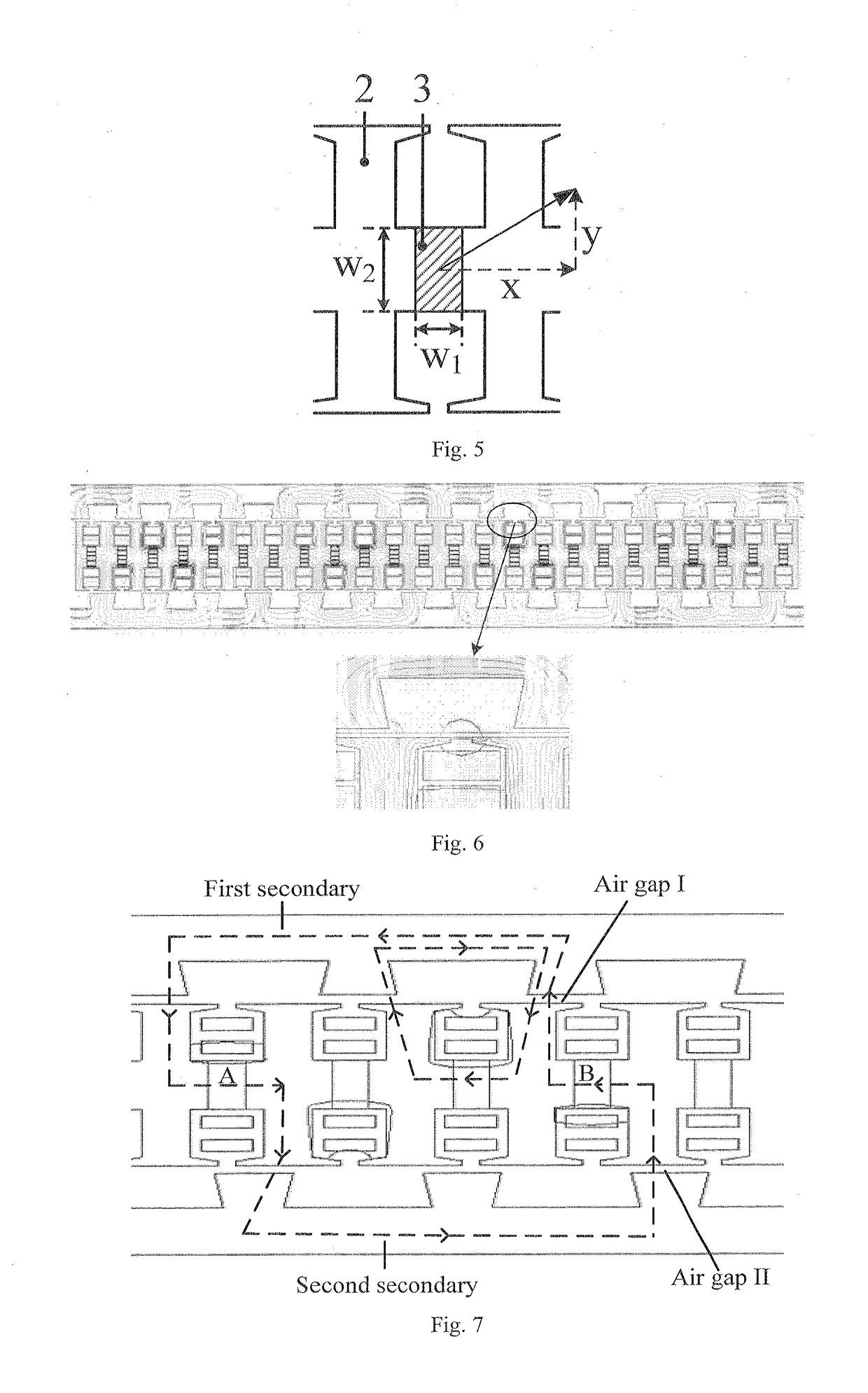 Double stator permanent magnet cursor linear motor and design method for increasing magnetic field modulation effect