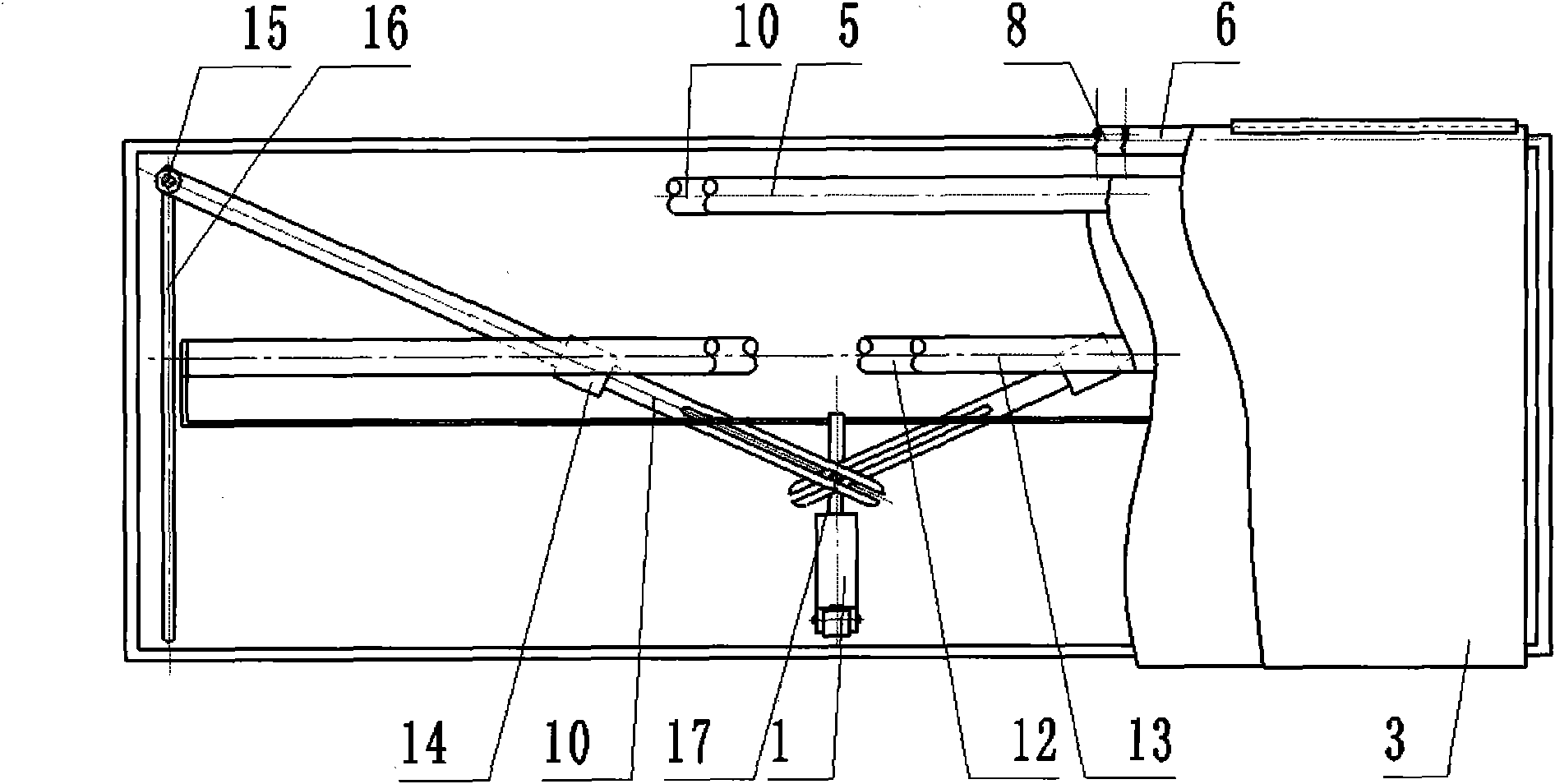 Full-cloth-width patient transferring bed surface and motion control structure thereof