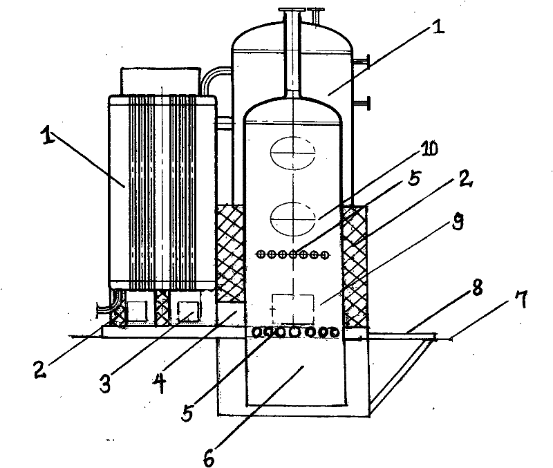 Brick hearth type steam boiler