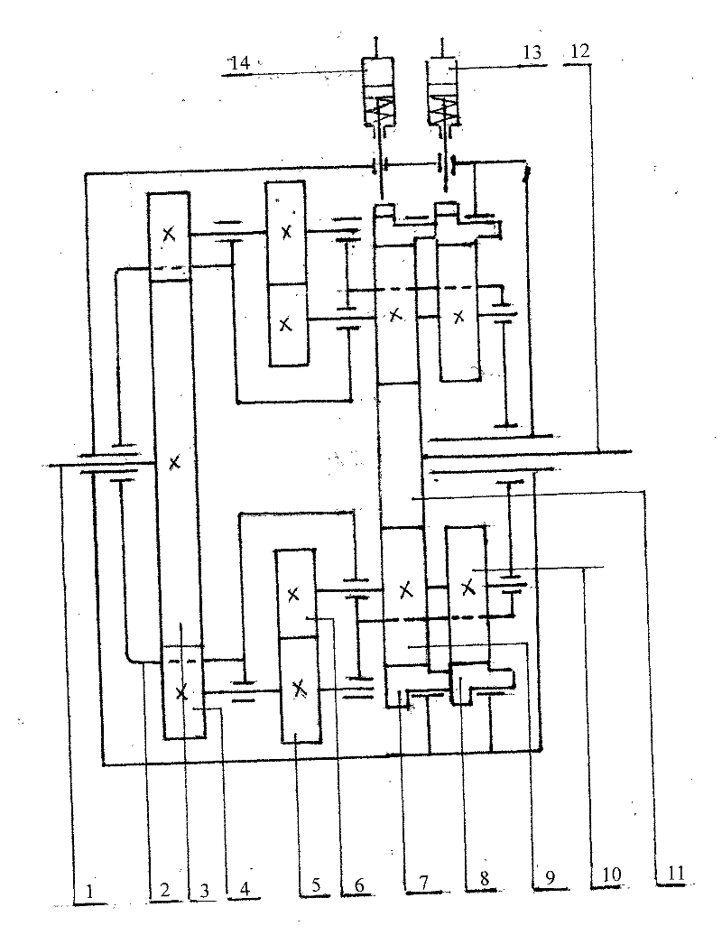 Wind power generation device non self-locking speed change and speed-increasing gearbox