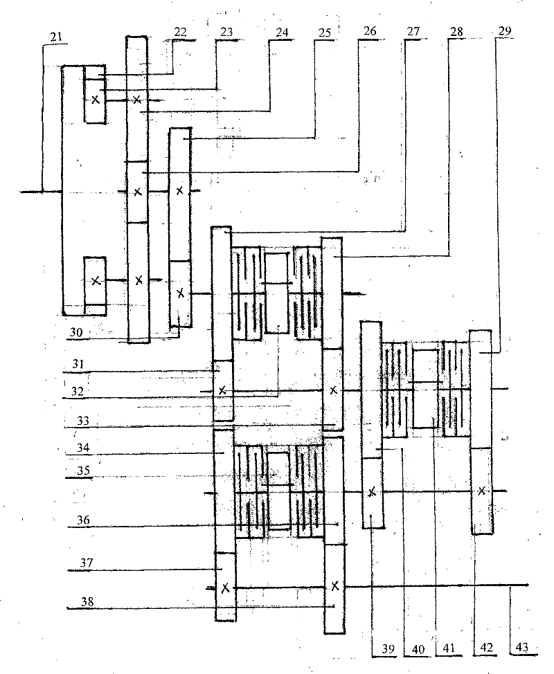 Wind power generation device non self-locking speed change and speed-increasing gearbox