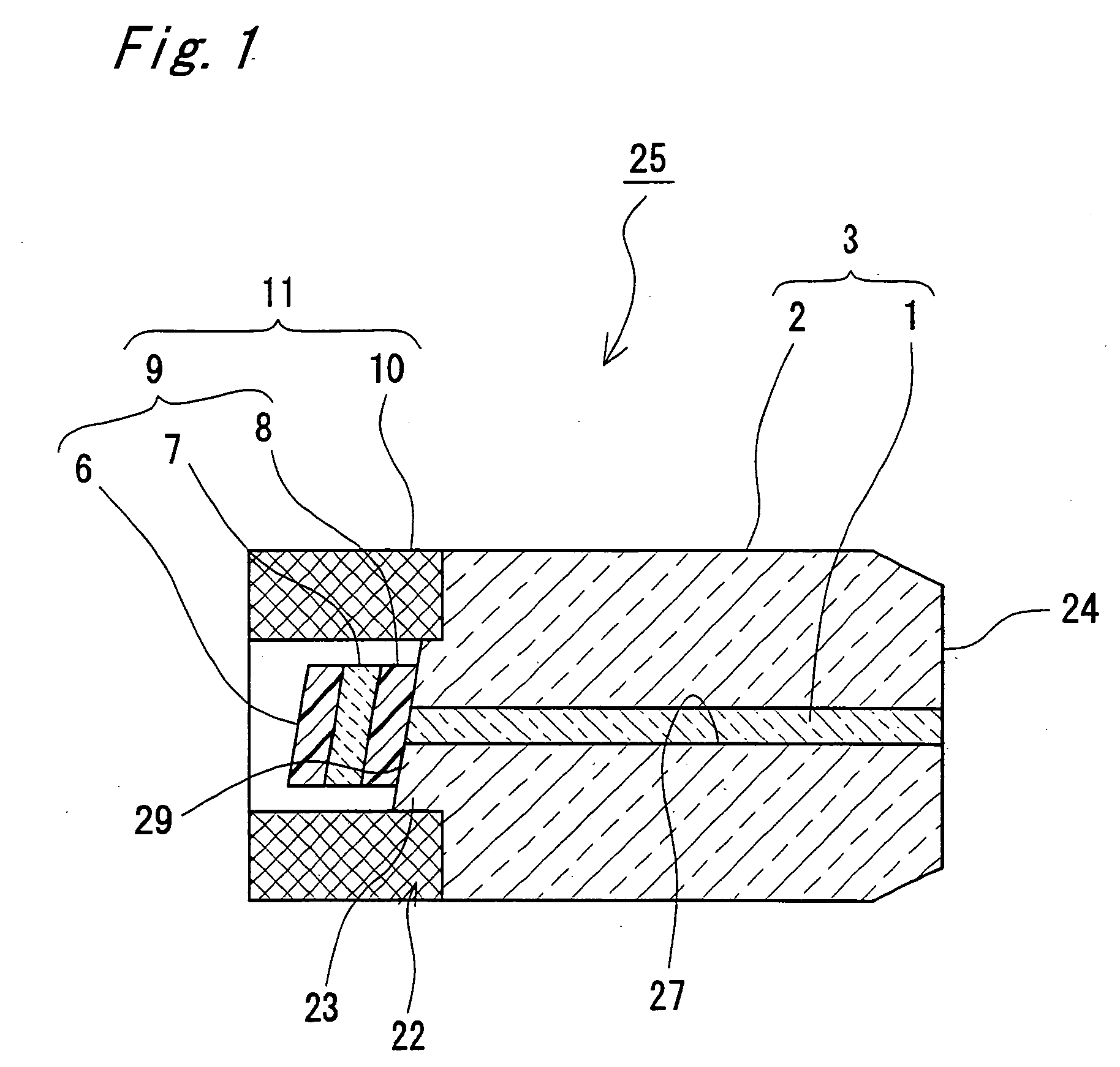 Fiber stub with opticalelement, optical receptacle and optical module