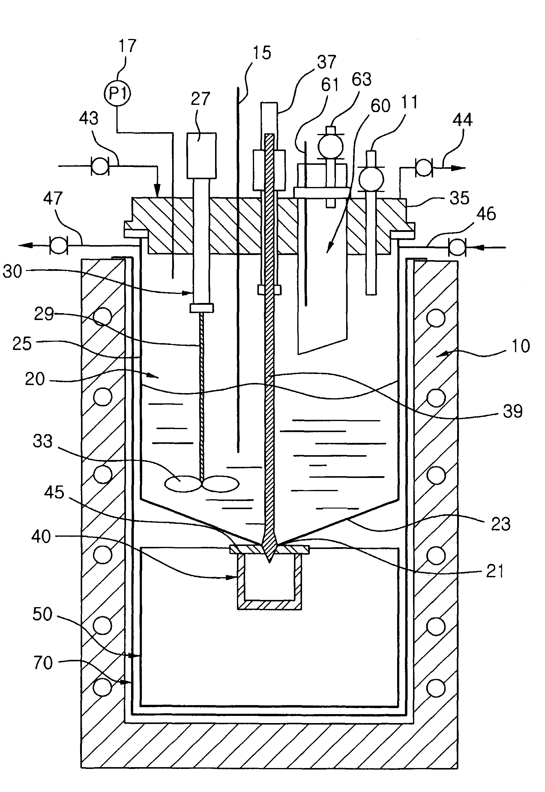 Device for metallizing uranium oxide and recovering uranium