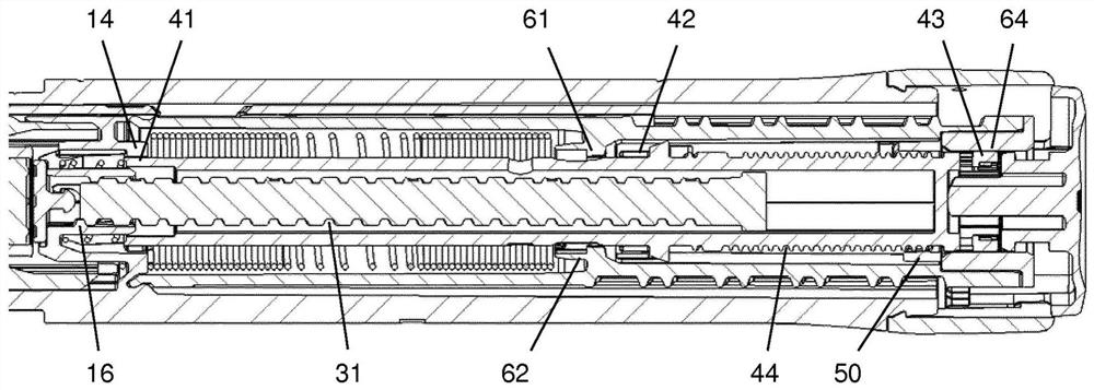 Automatic drug injection device with torsion spring and rotatable dose setting and correction mechanism