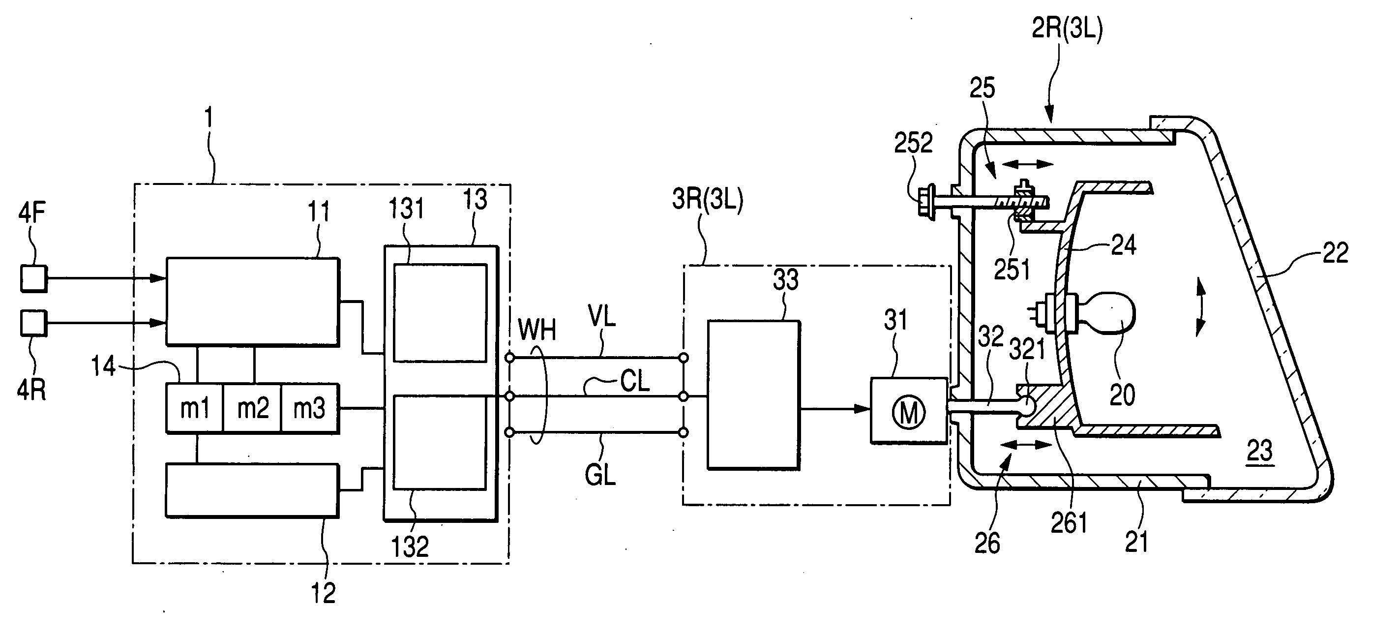 Irradiation direction controller and leveling angle setting method of vehicle lamp