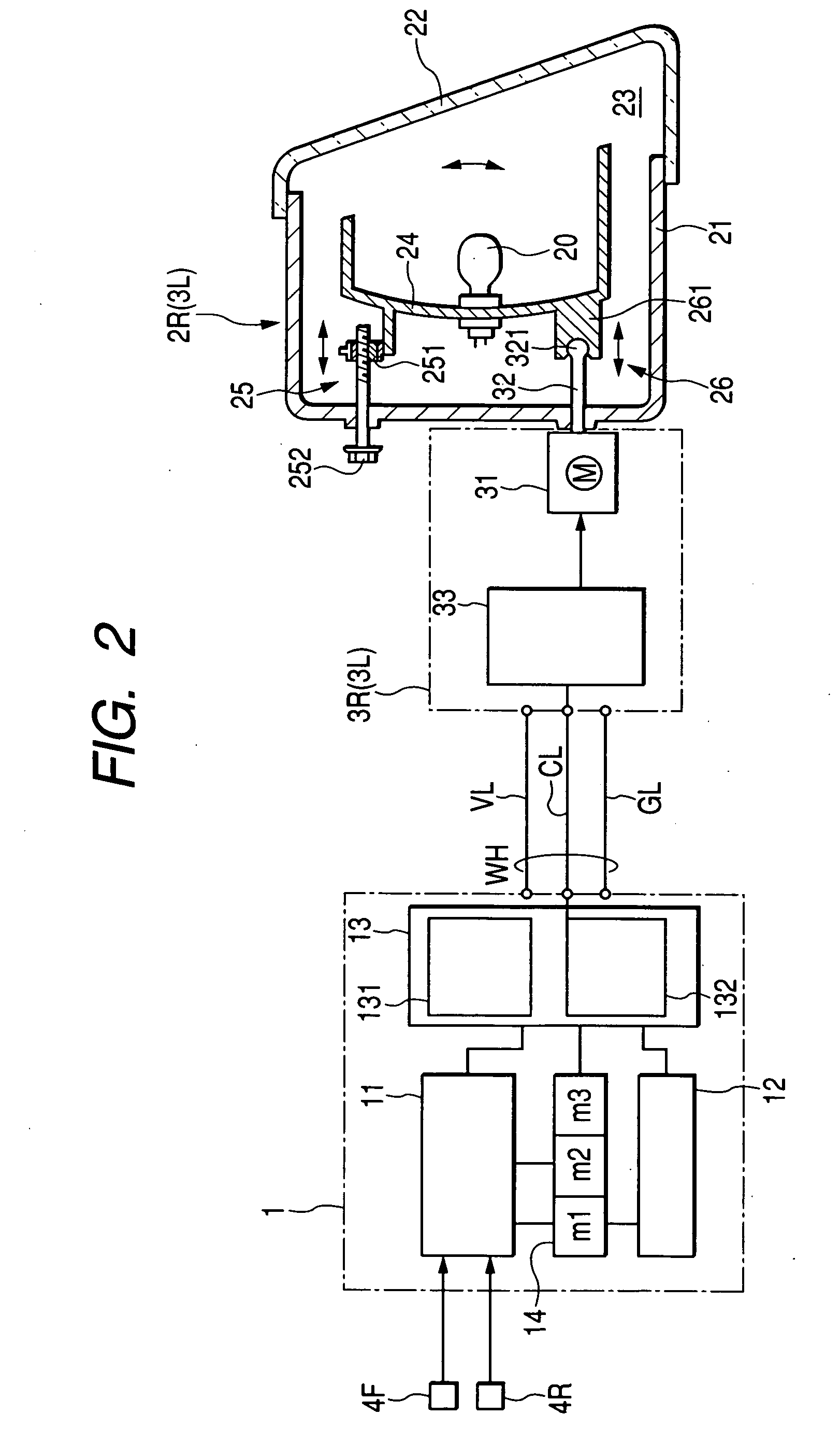 Irradiation direction controller and leveling angle setting method of vehicle lamp