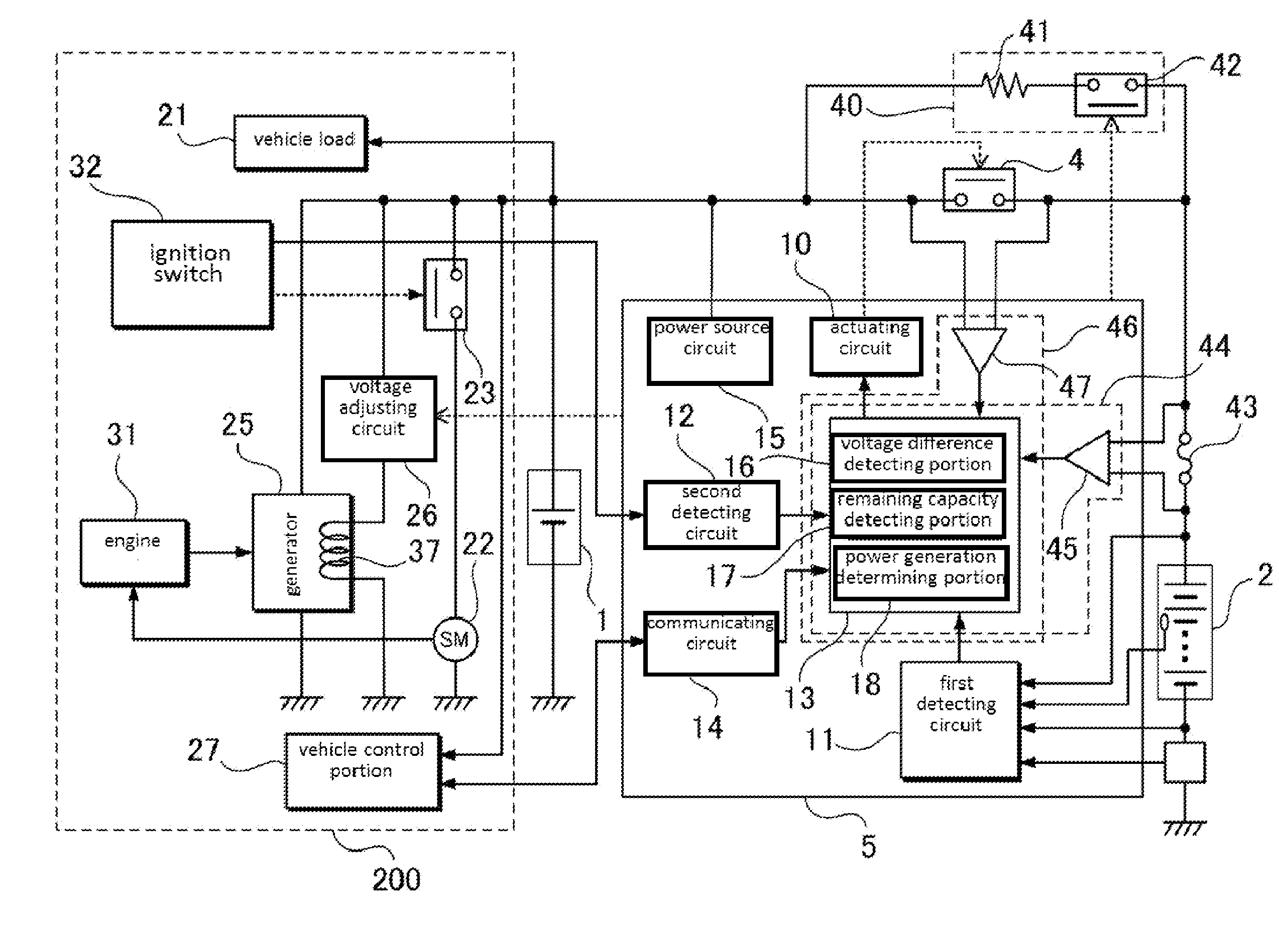 Vehicle power source device and vehicle equipped with the power source device