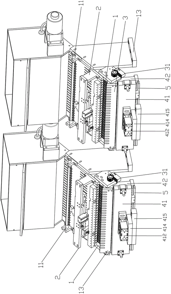 Intravenous needle tab feeding mechanism