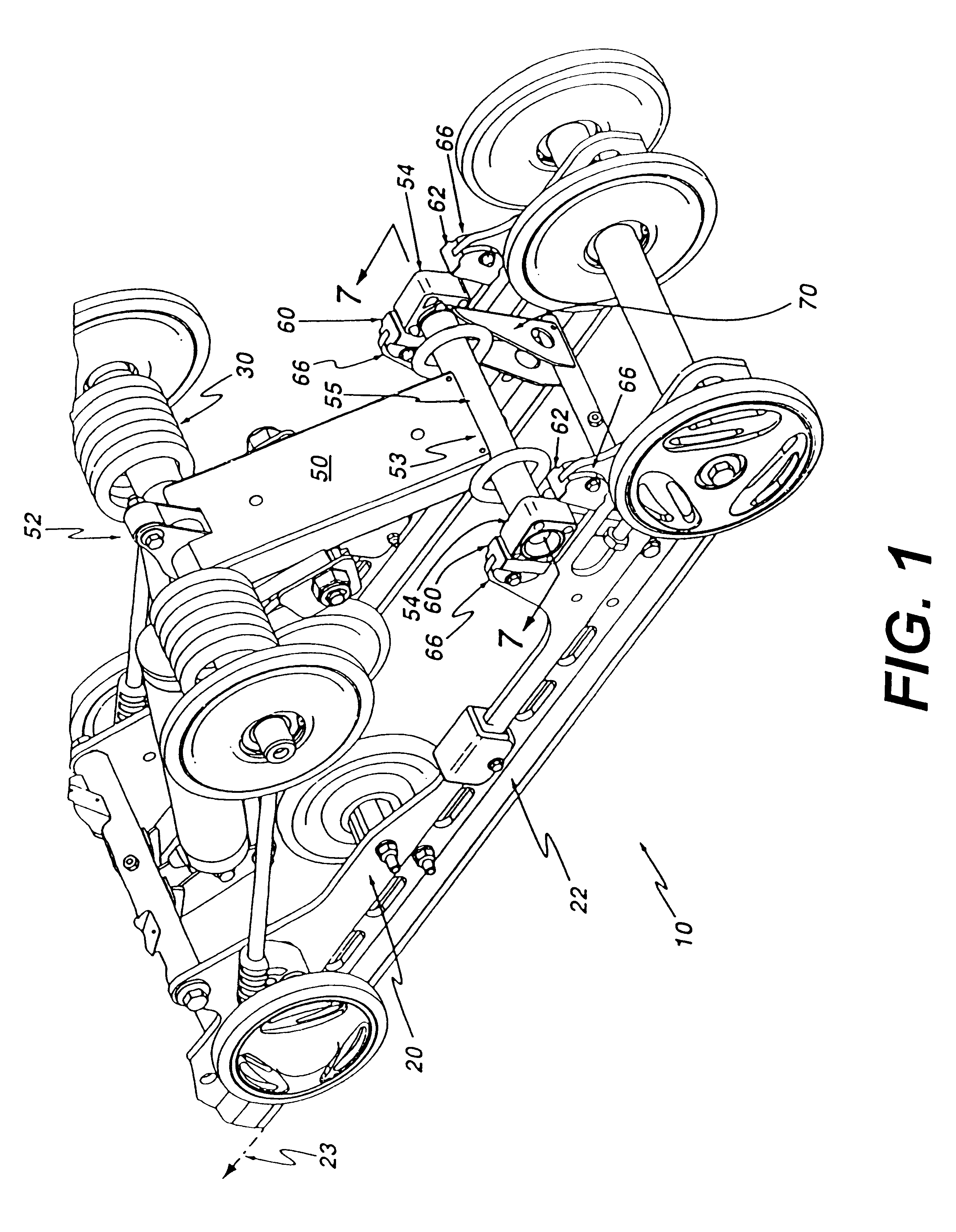 Adjustable rear suspension for a tracked vehicle