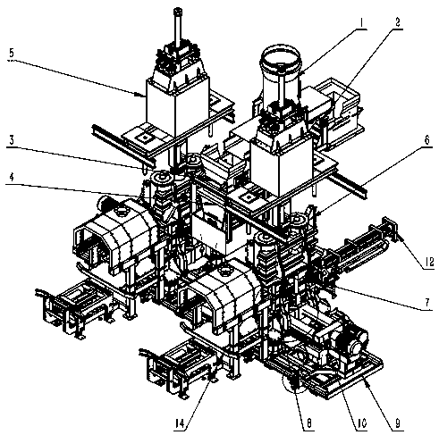 Anode carbon block vibration forming machine