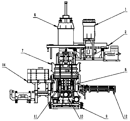 Anode carbon block vibration forming machine