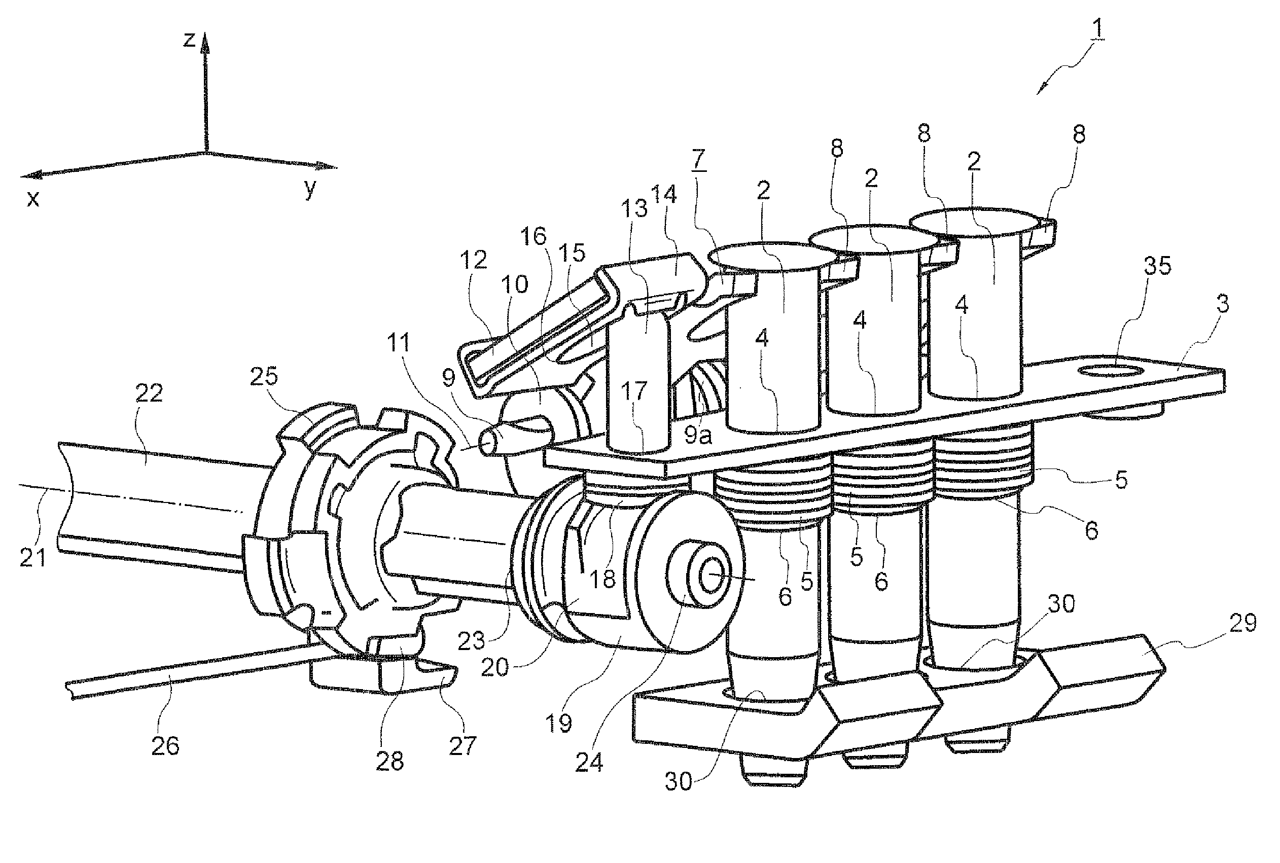 Locking device for a rail adjustment system