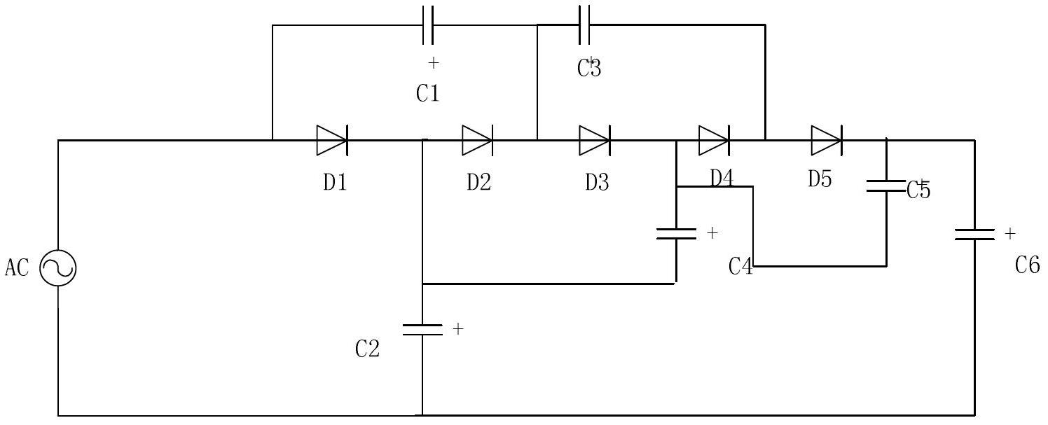 Energy collecting and voltage stabilizing power supply circuit based on taking electricity by using high-voltage power wires