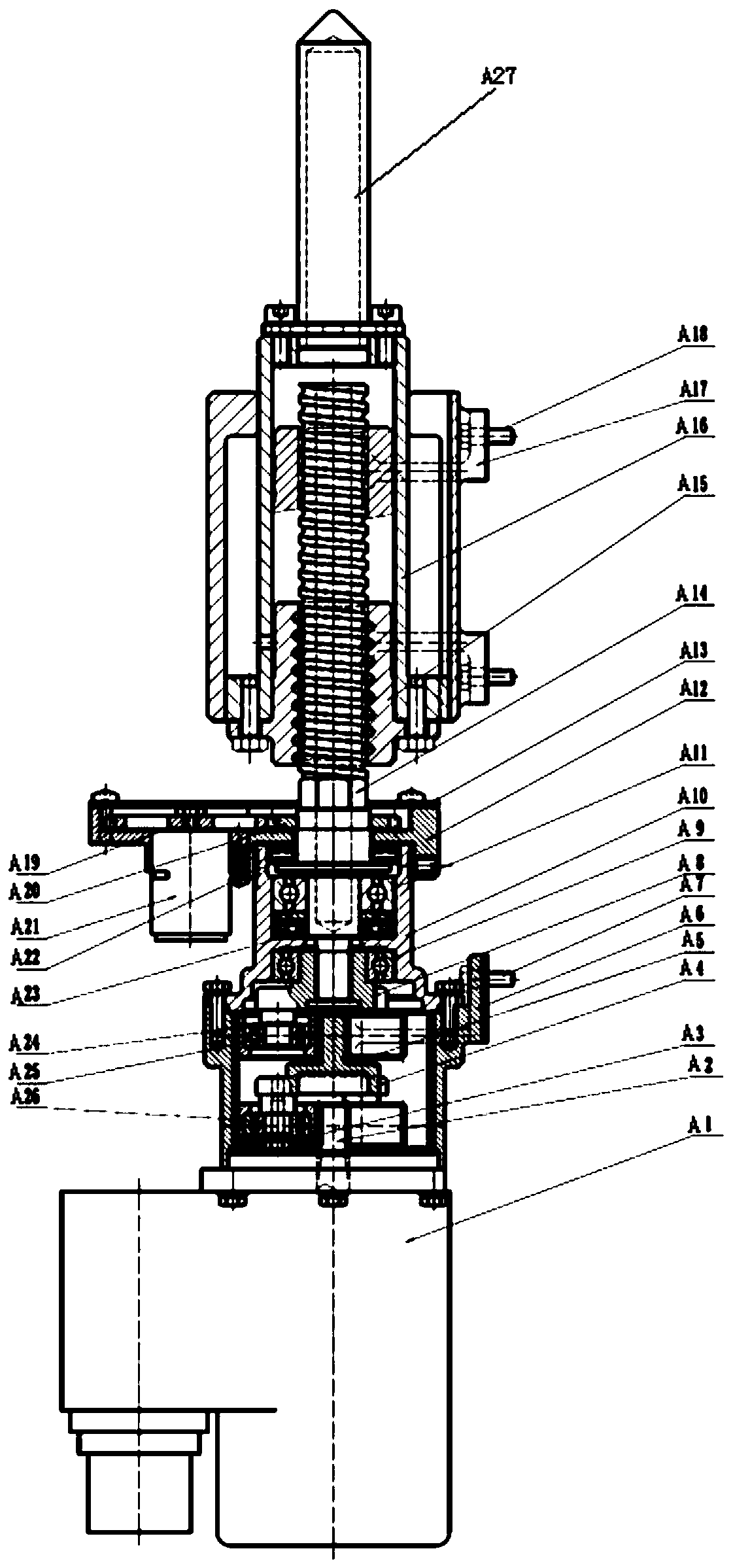 An electric transmission device of a split-type helicopter tail beam lock pin mechanism and its lock pin method