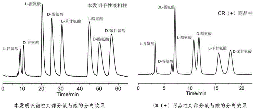 High performance liquid chromatography separating column suitable for amino acid chiral resolution