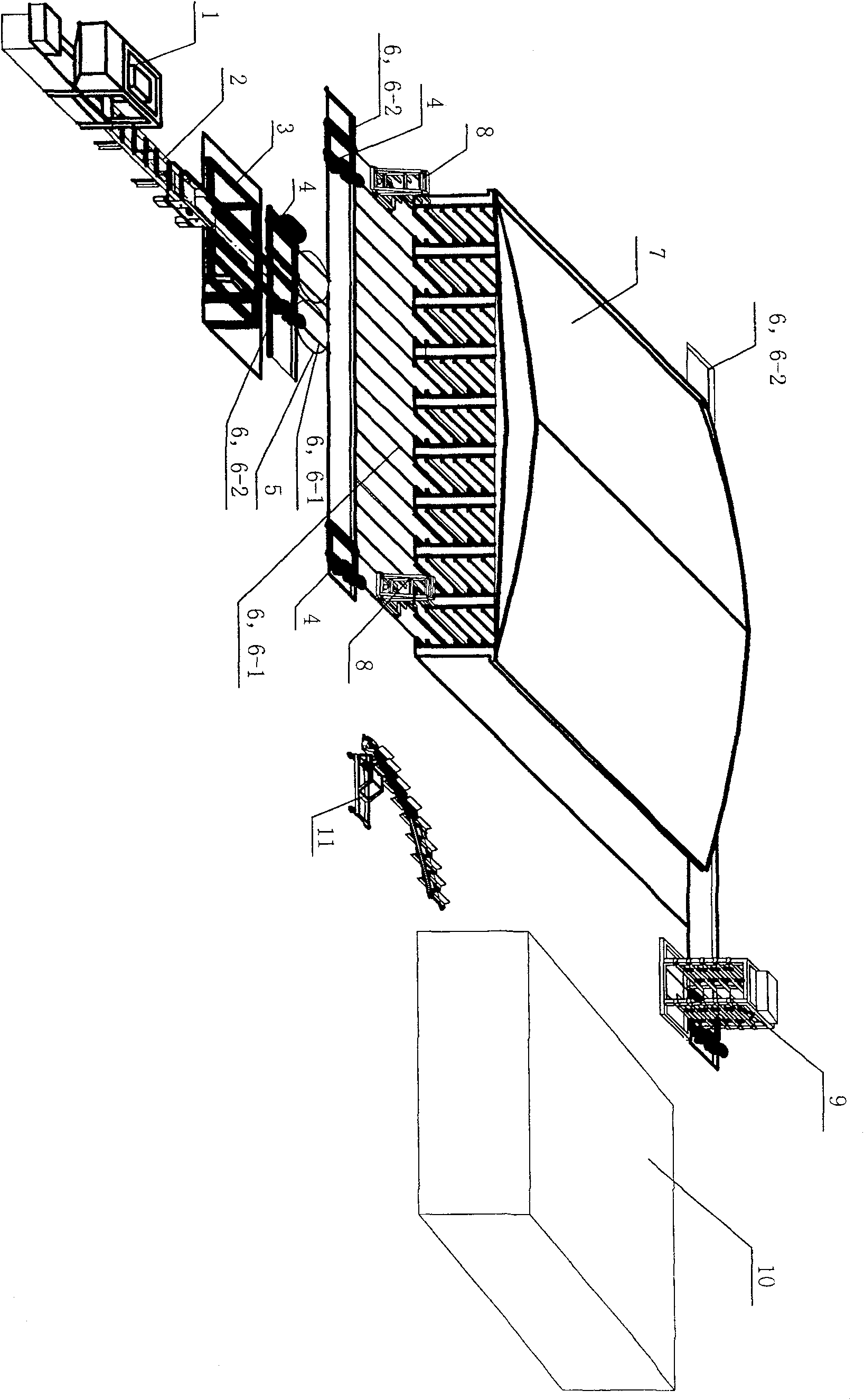 Fully-automatic building block forming machine mechanization production line