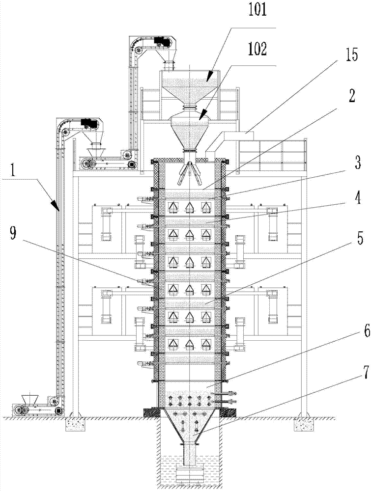 A microwave pulverized coal pyrolysis and carbonization furnace