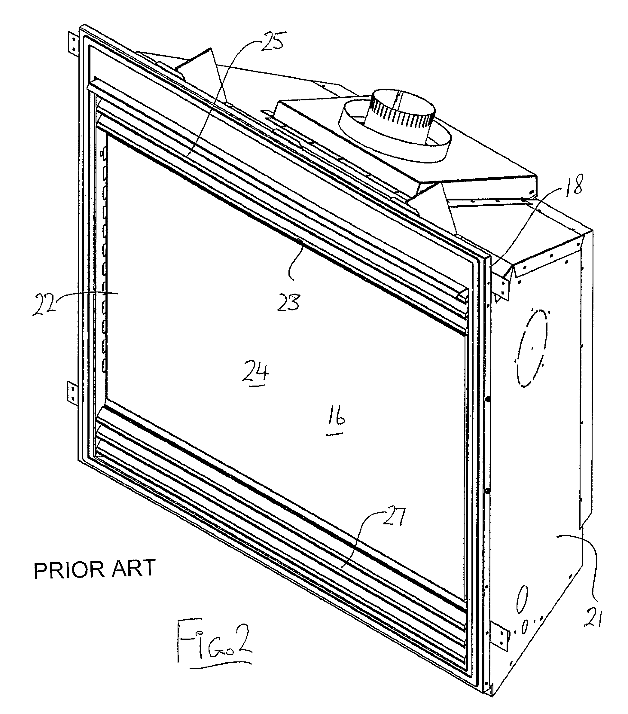 Fireplace with front face attachment