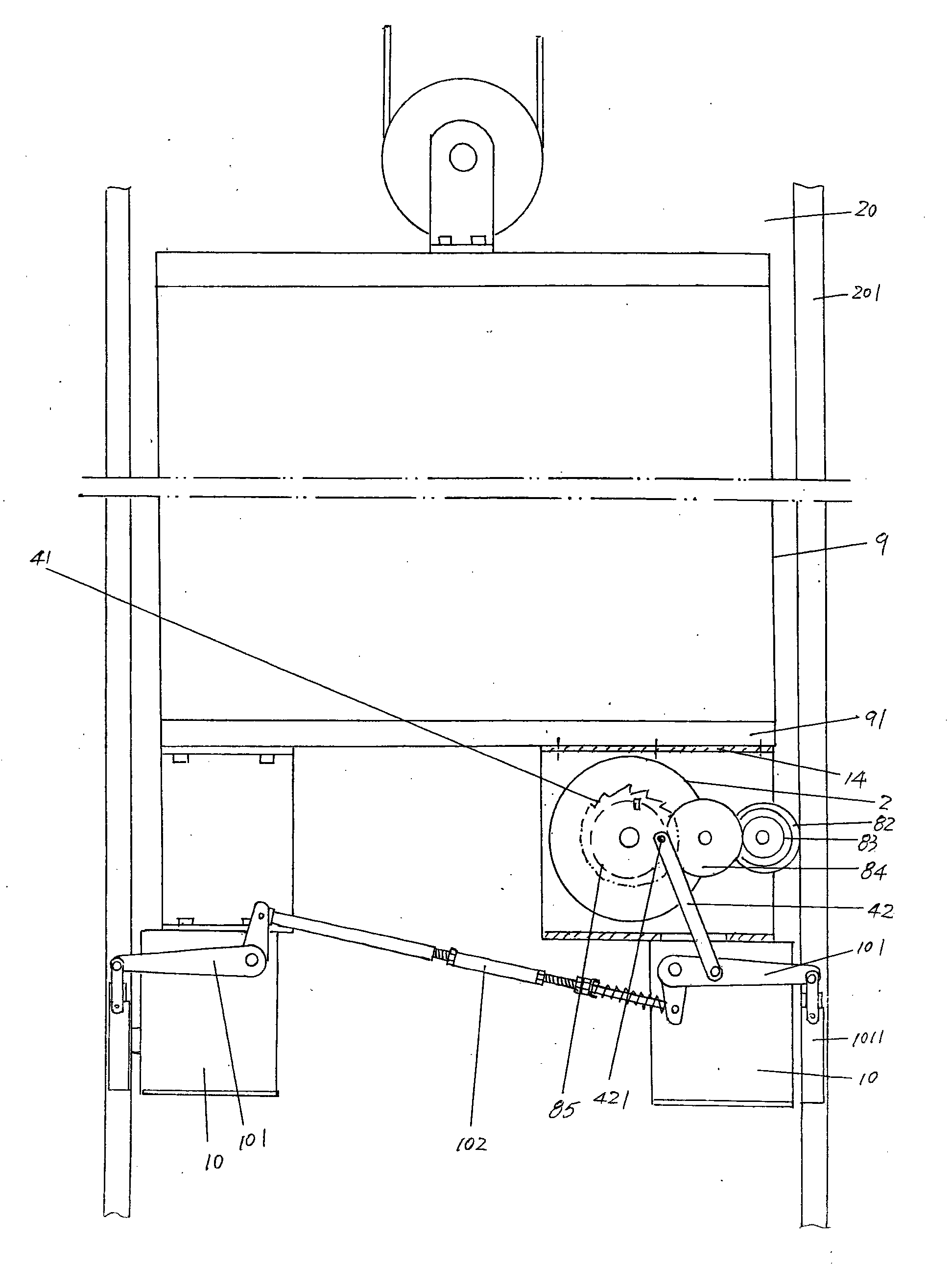 Elevator speed limiter without safety rope