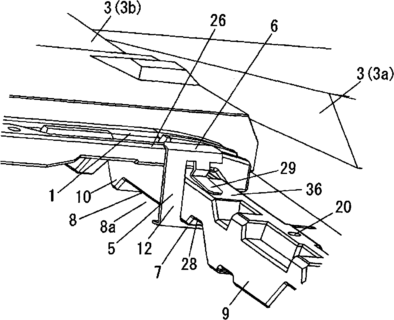 Roofing board connecting structure