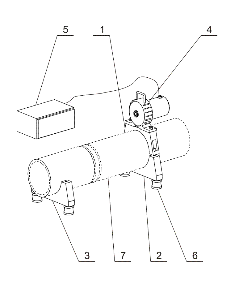 Device and method for eliminating welding stress of steel pipe ring beam by mechanical vibration