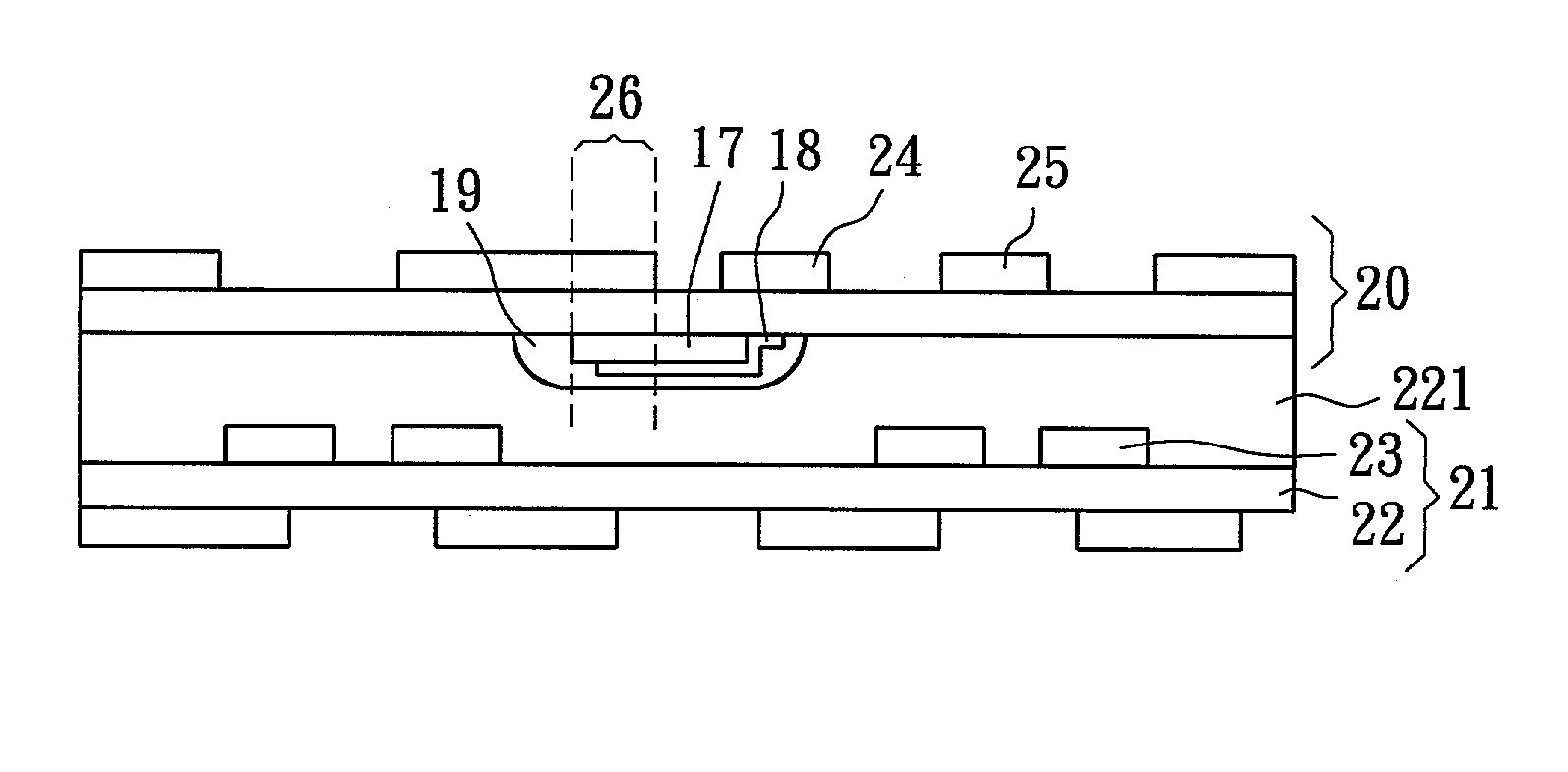 Lamination method of embedding passive components in an organic circuit board