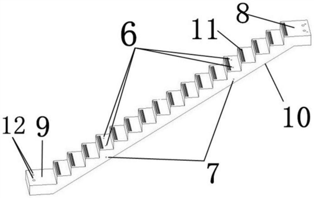 Separated precast prestressed concrete slab type stairway and production process thereof