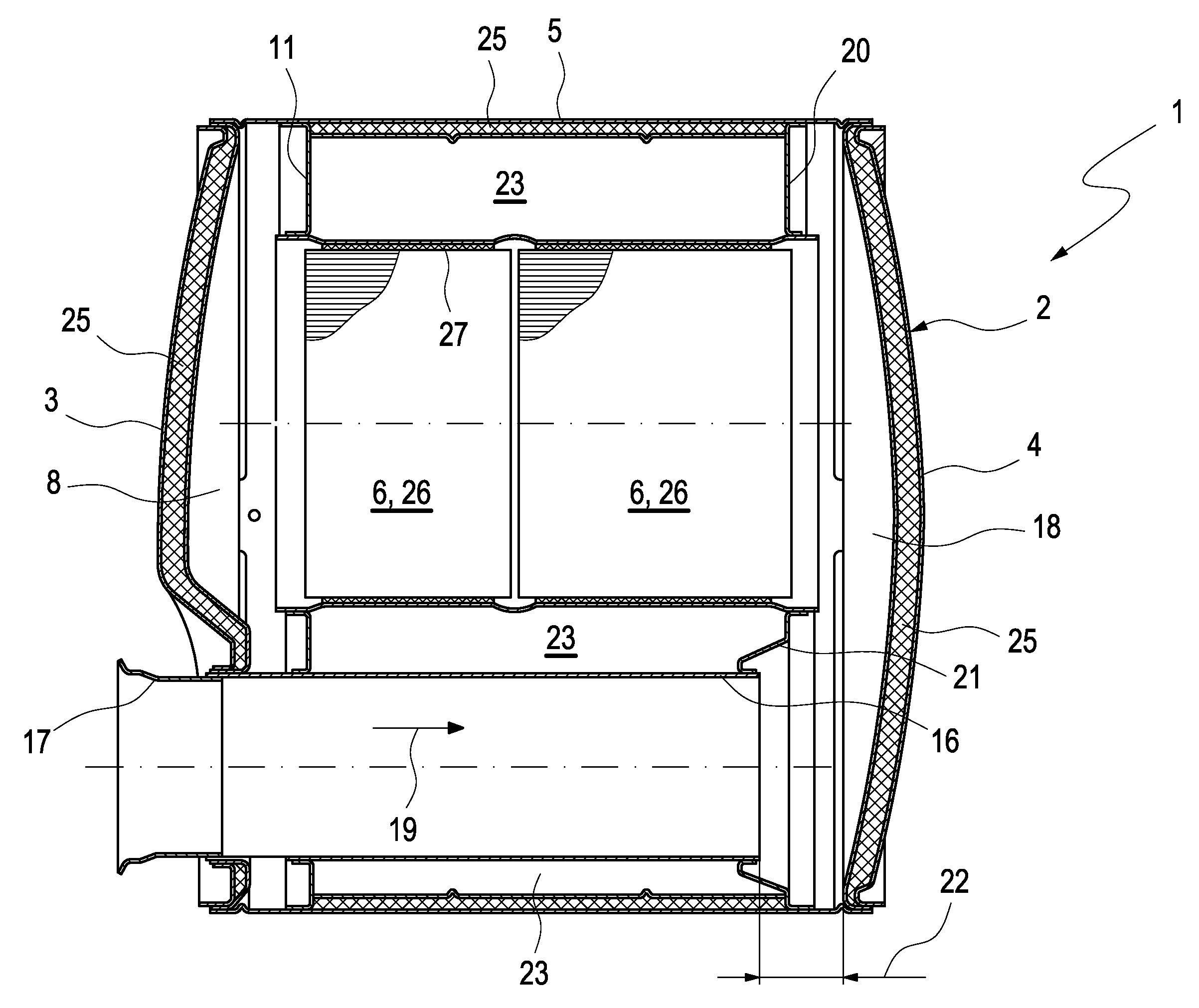 Exhaust gas treatment unit