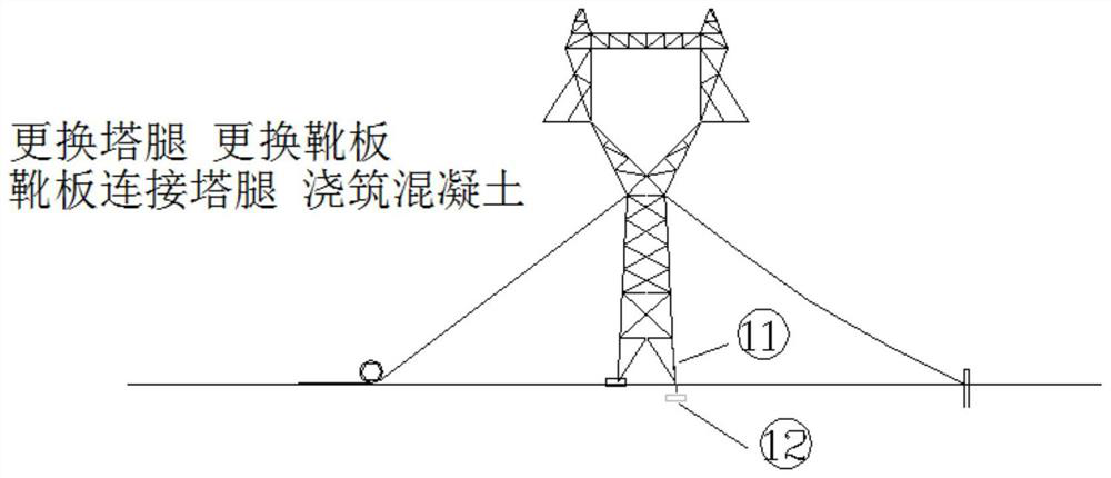 An iron tower capable of coping with uneven settlement of mining area and its righting method