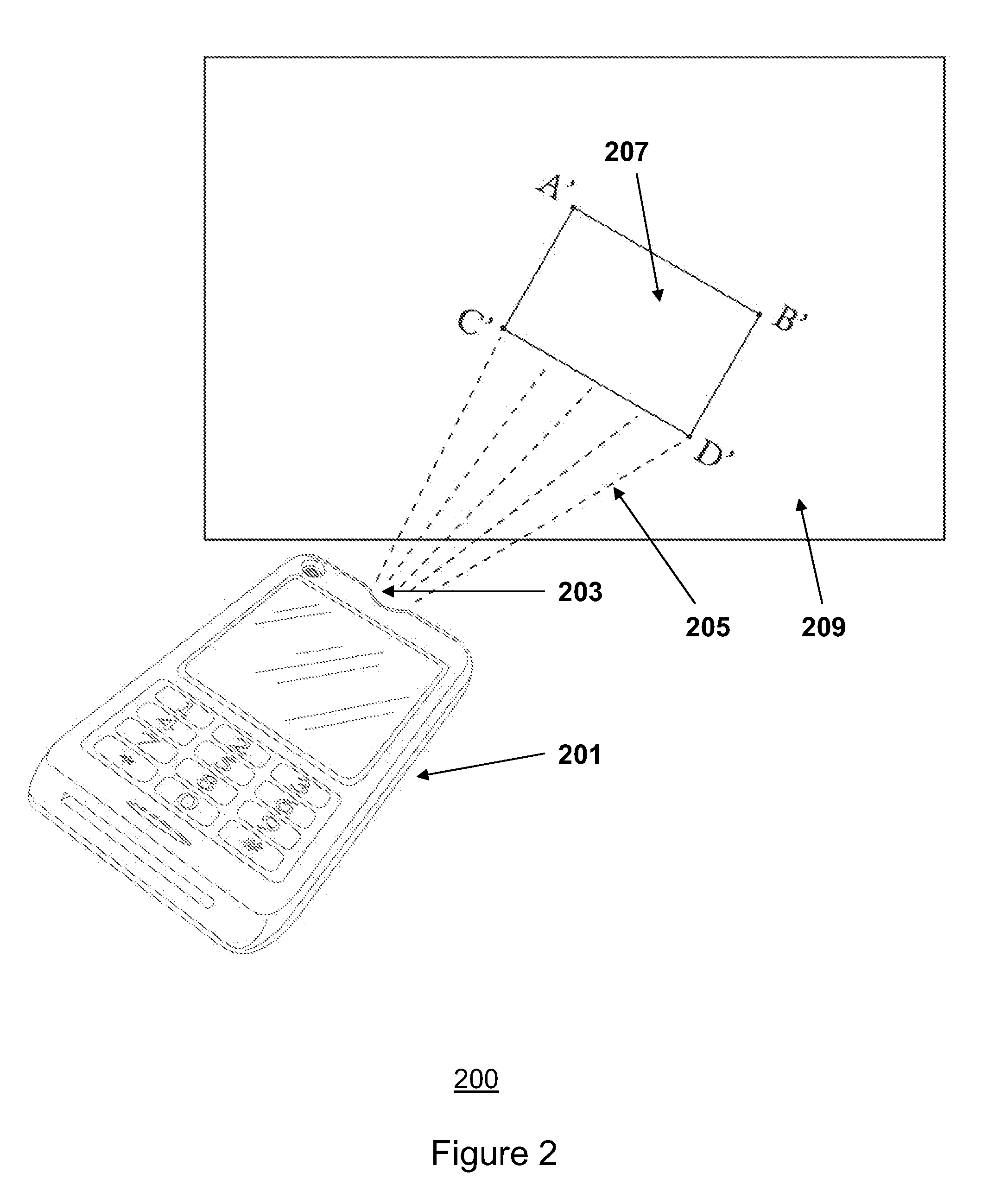 Apparatus and method for automated visual distortion adjustments for a portable projection device