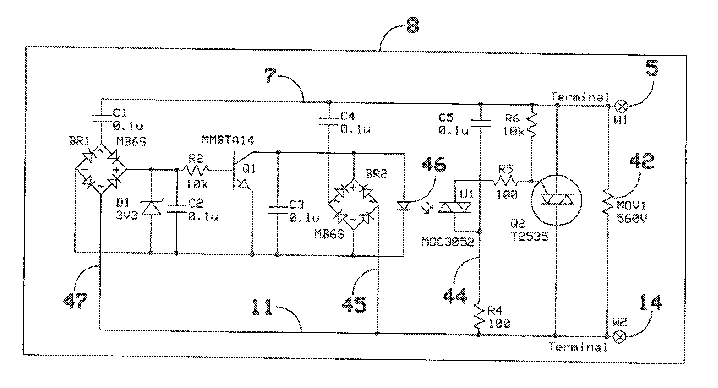 Two Terminal Arc Suppressor