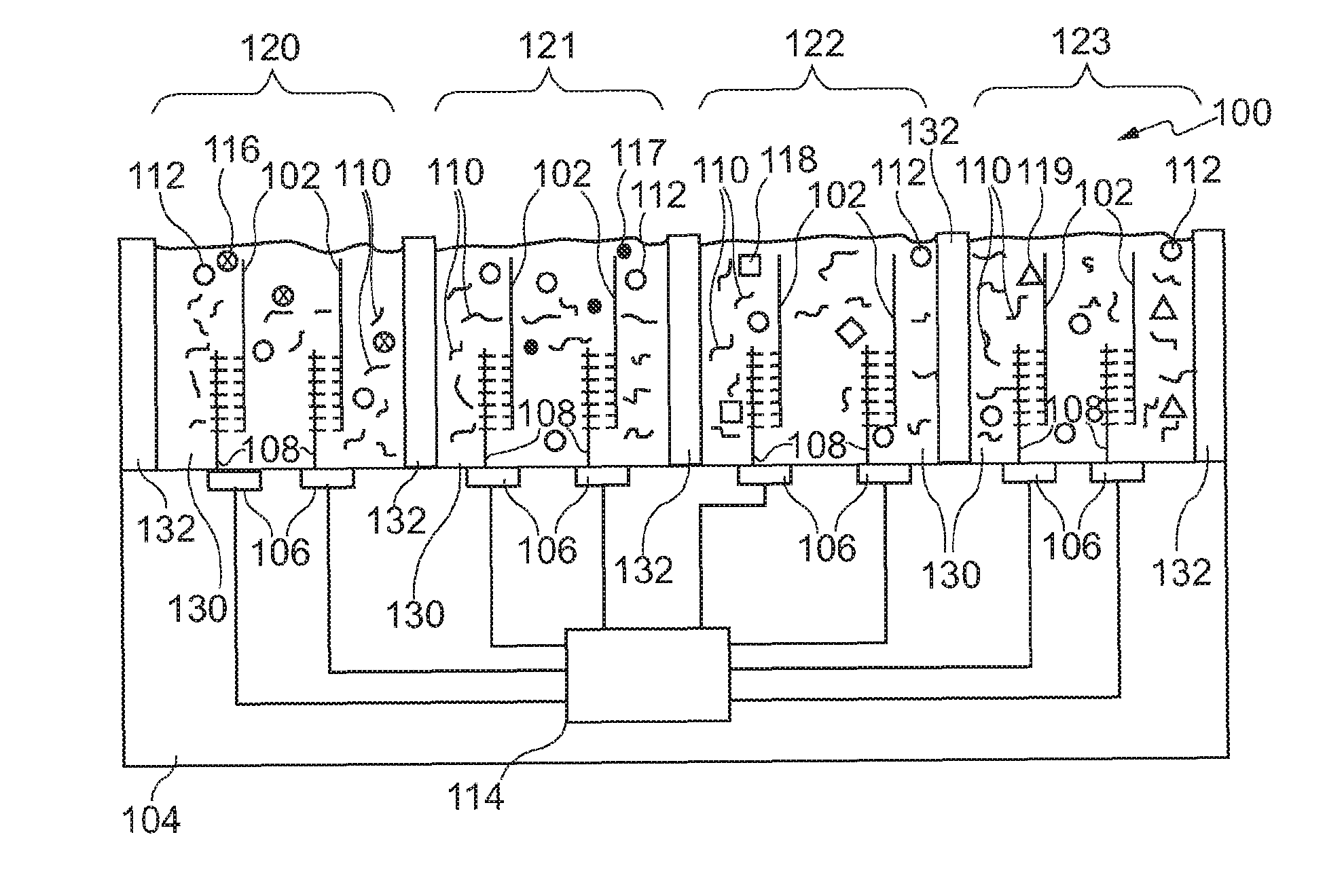 Biosensor device and method of sequencing biological particles