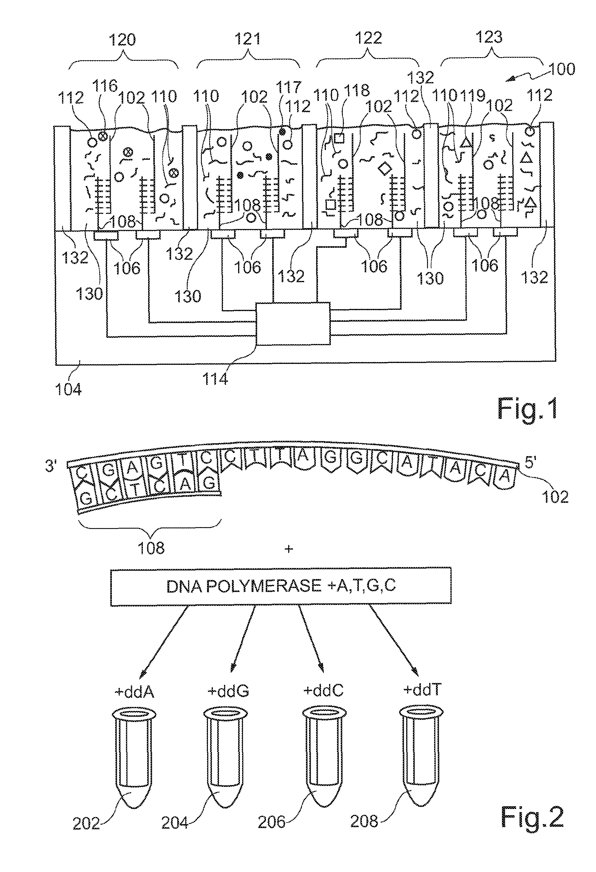 Biosensor device and method of sequencing biological particles