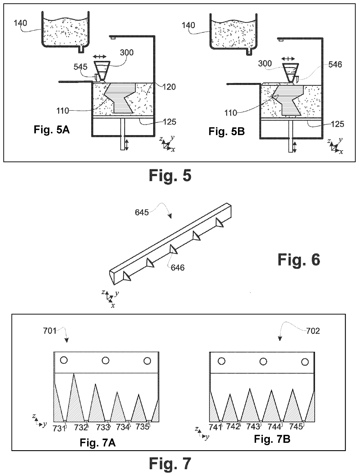 Device and method for depositing a granular material in additive manufacture