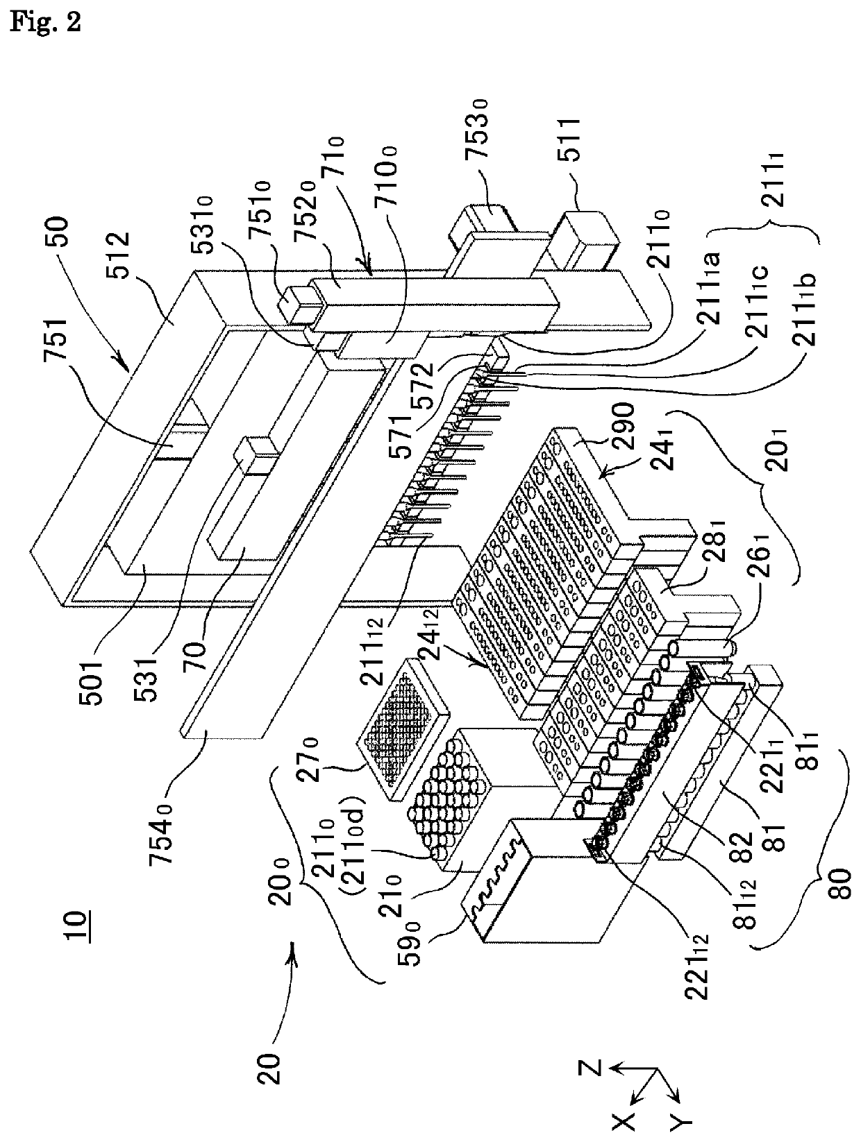 Linear movement type reaction treatment apparatus and method thereof