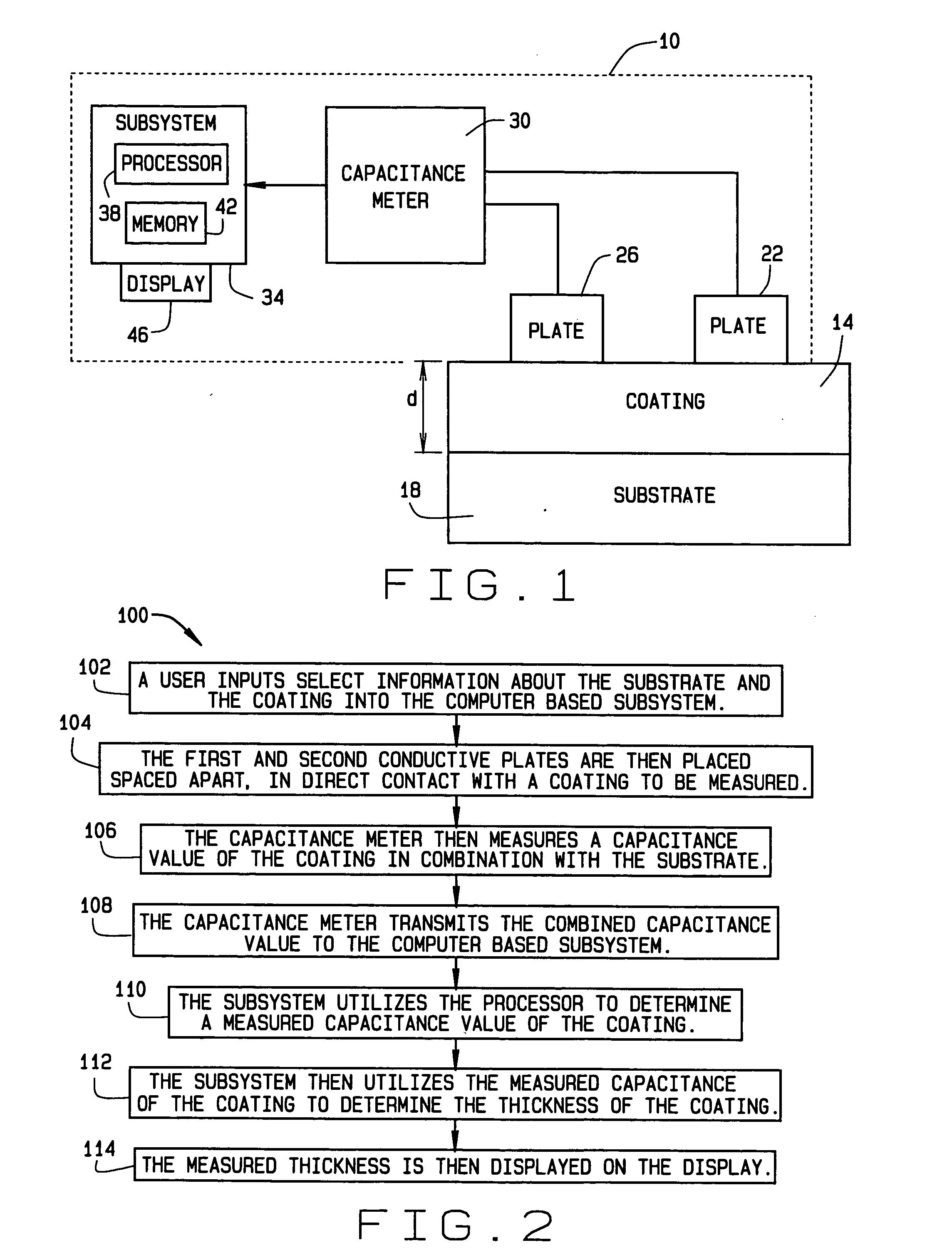 Measurement of a coating on a composite using capacitance