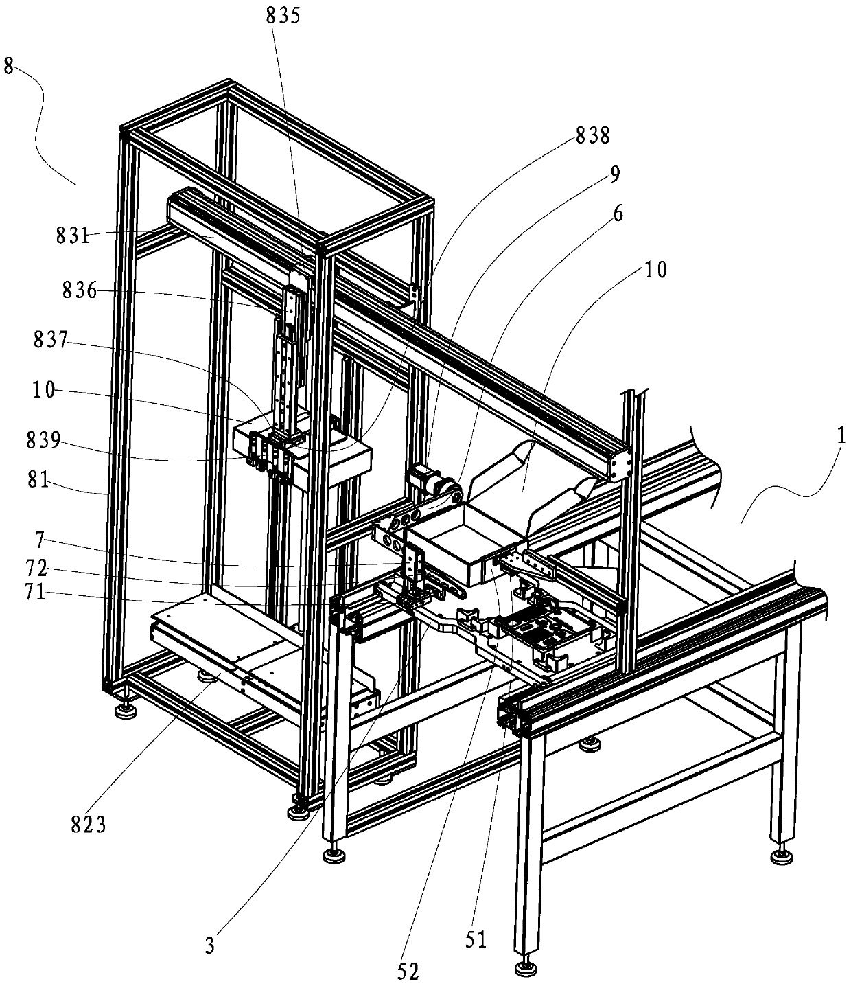 A device for automatically opening a packing box