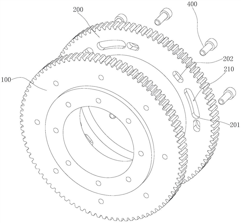 Clearance-eliminating planar enveloping ring surface worm wheel structure, worm wheel clearance-eliminating method and processing method