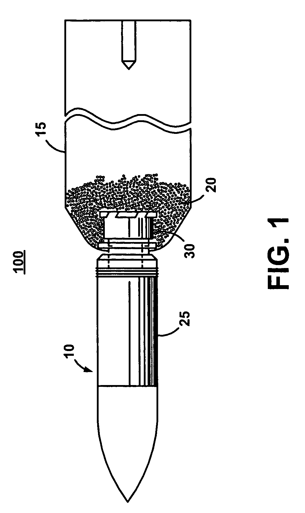 Finless training projectile with improved flight stability over an extended range